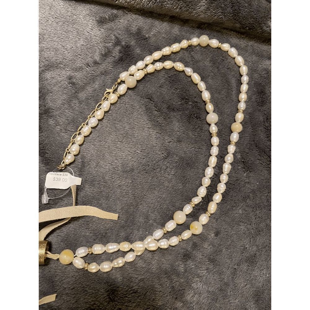 STERLING & STITCH Tassel Beaded Necklace